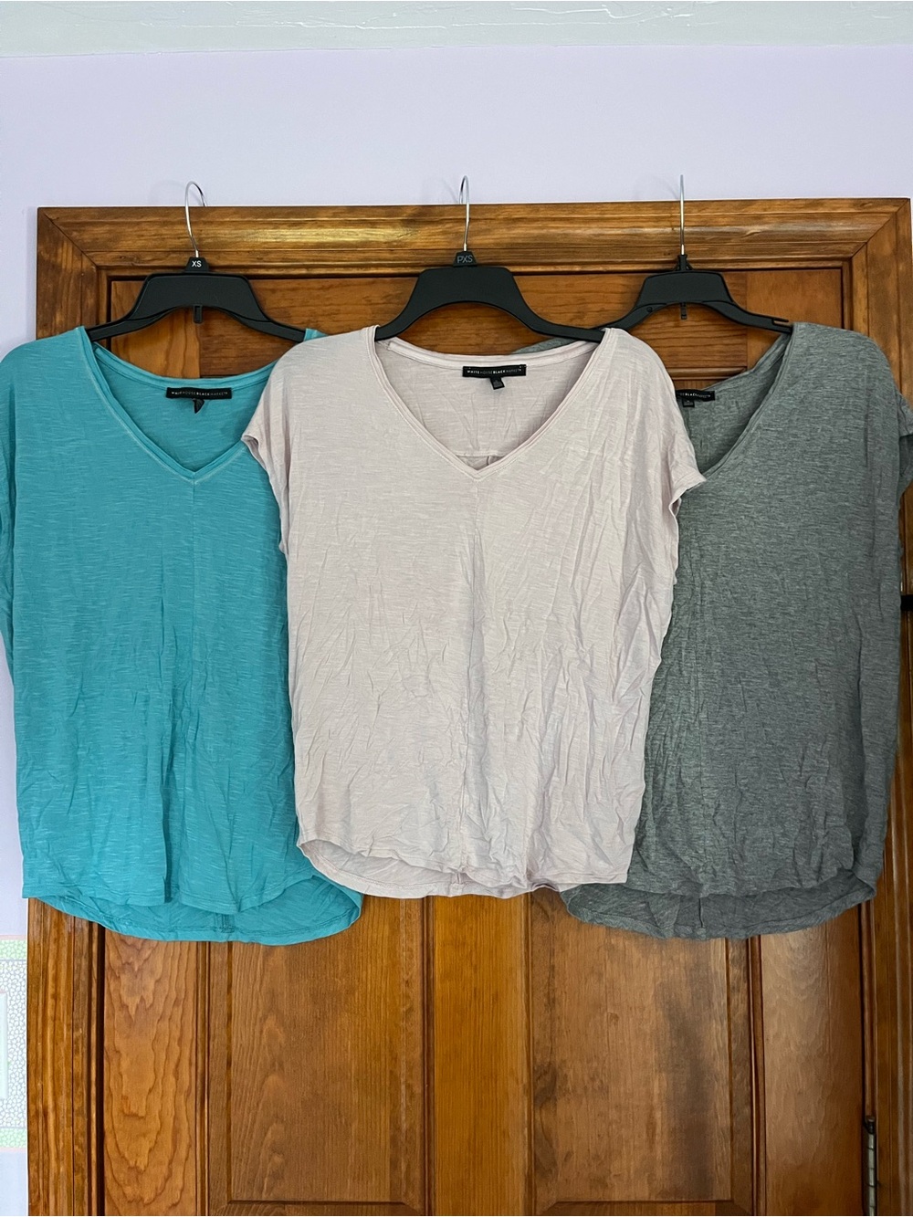 (3) Madewell V-Neck Short Sleeve Tee - Light Pink